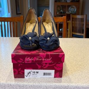 Lulu Townsend Navy Floral Heels